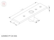 Patch Fitting - Jumbo Fixing Plate with Pivot - Satin Stainless Steel